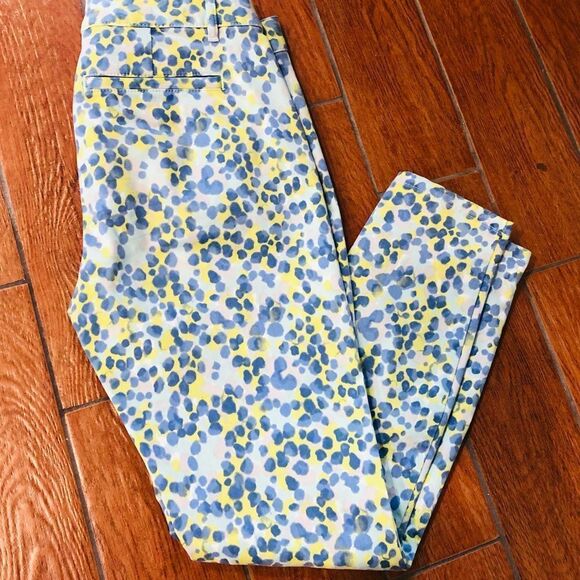 Khakis by Gap Blue Yellow Print Cropped Pants 0 - Picture 4 of 4